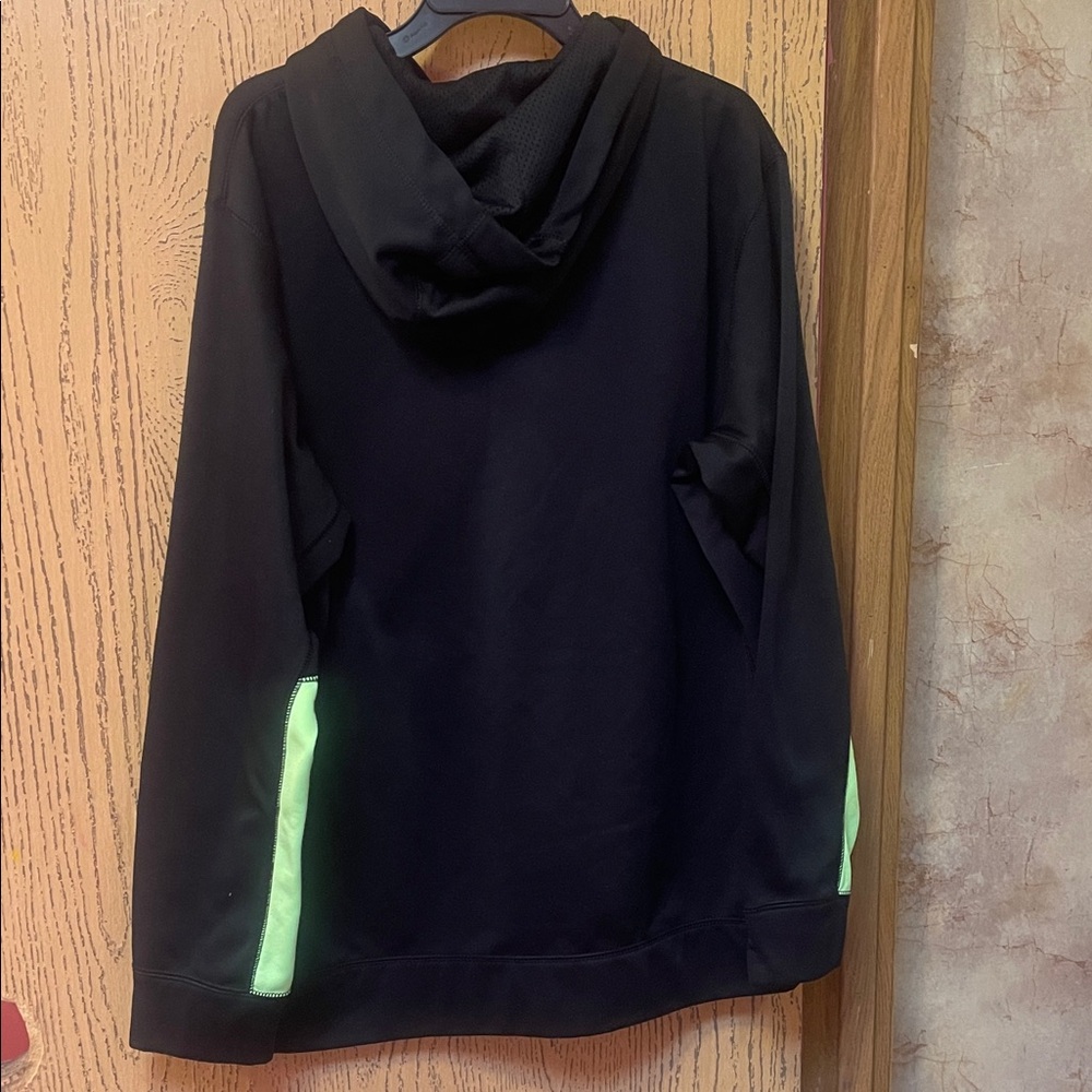 Nike Men's Black Hoodie with Neon Green Accents - Picture 3 of 3